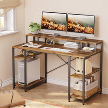 Großer Gaming Schreibtisch mit Monitor Ablage und 4