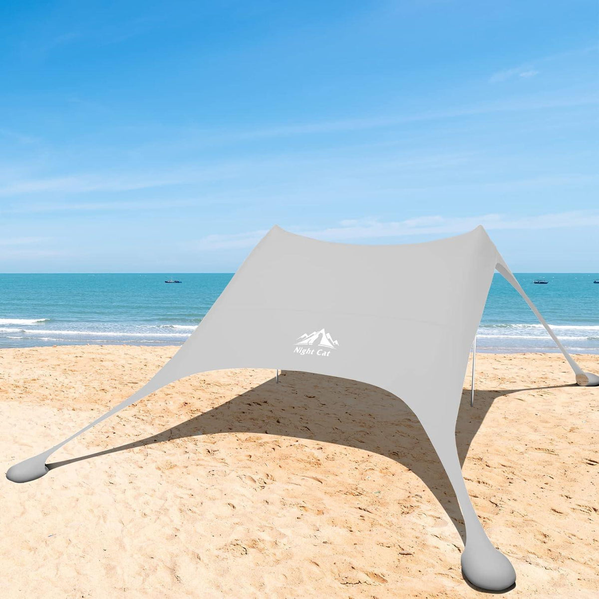 Strandzelt Lycra Sonnenschutz UPF 50+ Grau Pro 2.1x2.1m