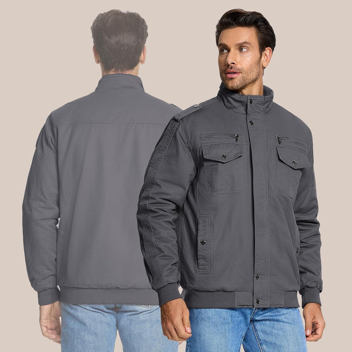 Herren Winterjacke Sherpa gefüttert, warm & winddicht