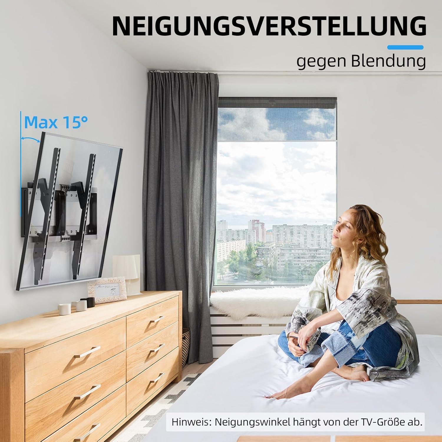 Neigbare TV Wandhalterung für 32-75 Zoll Flach Curved
