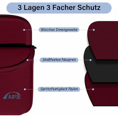 AIPIE Laptoptasche 15,6 Zoll Stoßfest Rot | Aktentasche