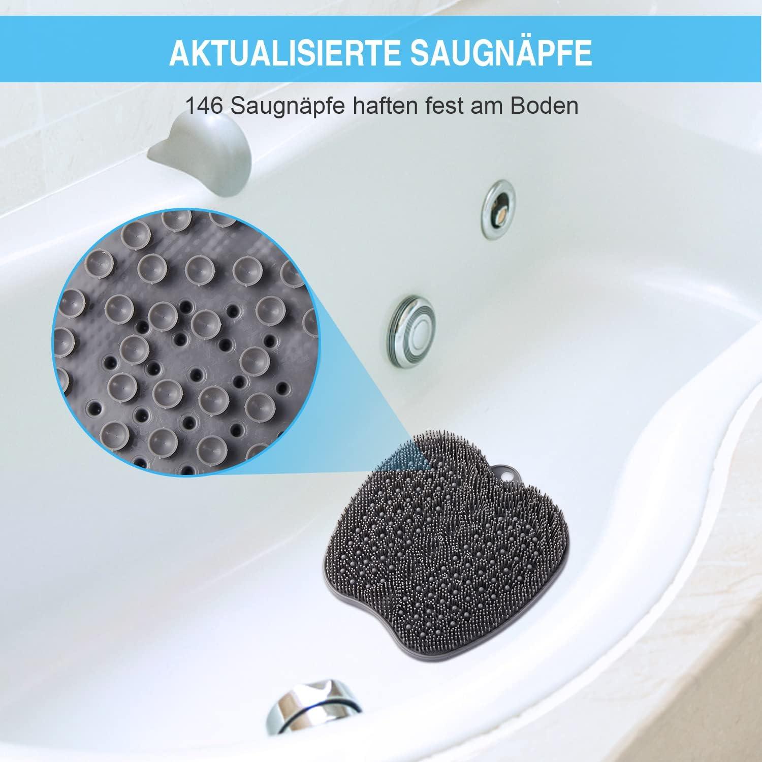 HONYIN Großes Fußwäscher Massage Pad mit Saugnäpfen - Reinigt & Peelt Ihre Füße ohne Bücken (28 x 28