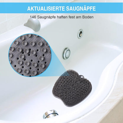 HONYIN Großes Fußwäscher Massage Pad mit Saugnäpfen - Reinigt & Peelt Ihre Füße ohne Bücken (28 x 28