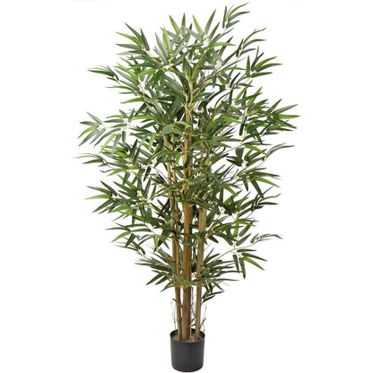 Künstlicher Bambusbaum mit Echtholzstamm, 121.9 cm Grün