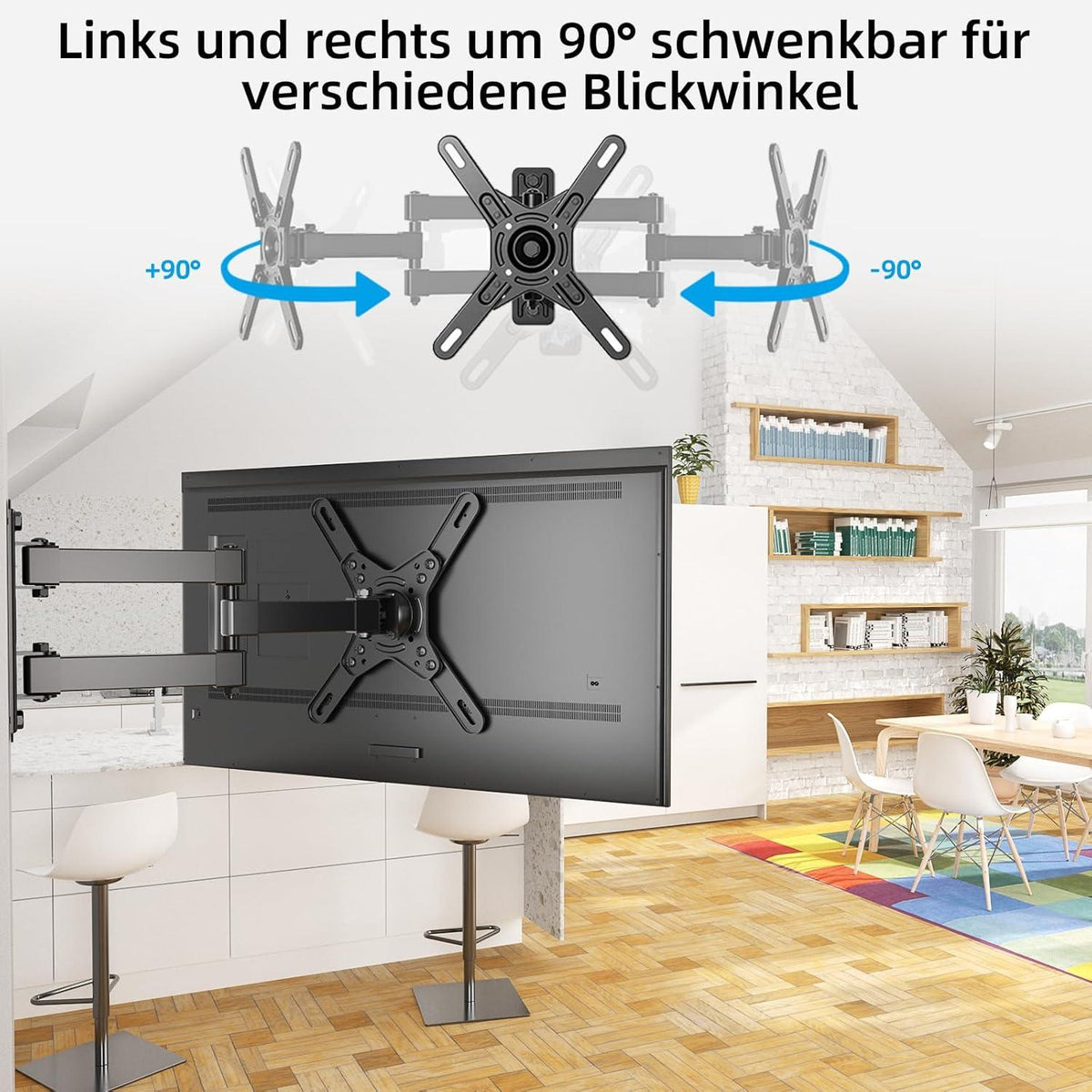 TV Wandhalterung Full Motion Swivel Tilt 17-42 Zoll bis 20kg VESA