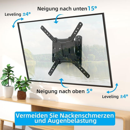 TV Wandhalterung Schwenkbar Neigbar 26-55 Zoll Flach Curved