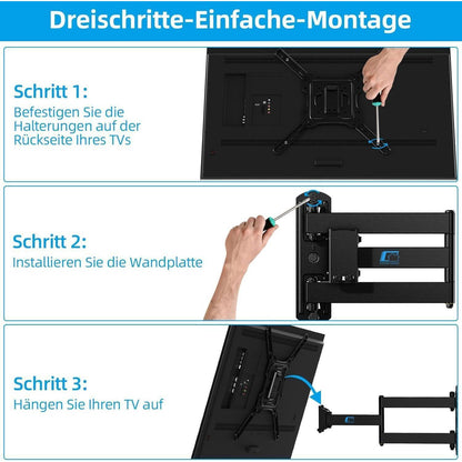 TV Wandhalterung Schwenkbar Neigbar 26-55 Zoll Flach Curved