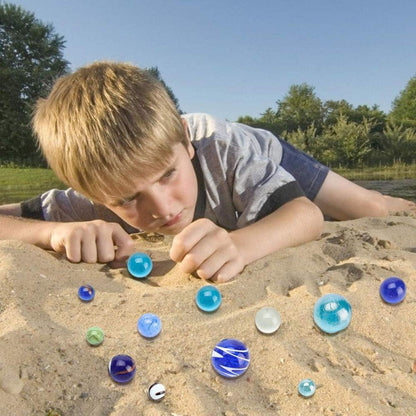 HAKACC Glasmurmeln 680g Kinder Murmelspiel Deko Spielzeug Garten Farbmuster