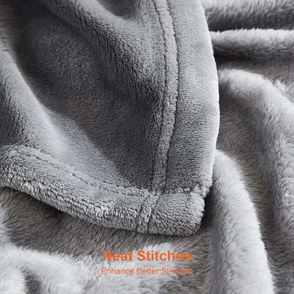 Kuscheldecke flauschig Grau weiche warme Fleecedecke 150x200