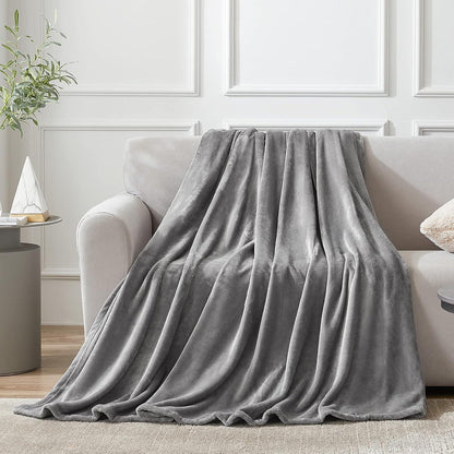 Kuscheldecke flauschig Grau weiche warme Fleecedecke 150x200