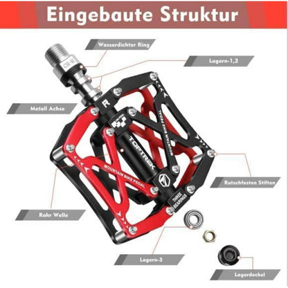 Toptrek CNC Aluminium Fahrradpedal 9/16 Zoll mit 3