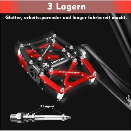 Toptrek CNC Aluminium Fahrradpedal 9/16 Zoll mit 3