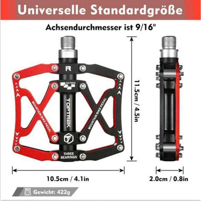 Toptrek CNC Aluminium Fahrradpedal 9/16 Zoll mit 3