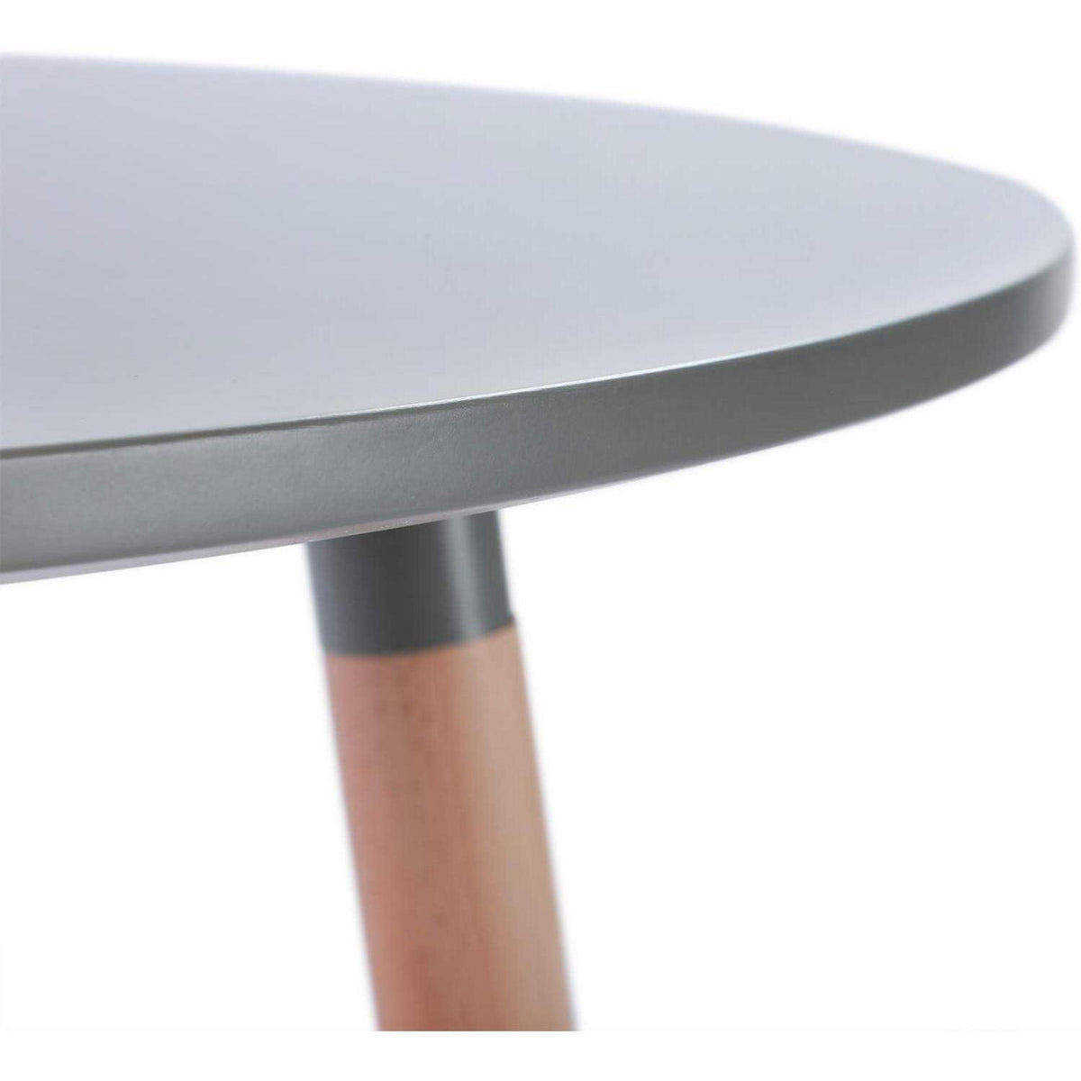 Moderner runder Esstisch Holz Grau – Skandinavischer Küchentisch 80x75cm