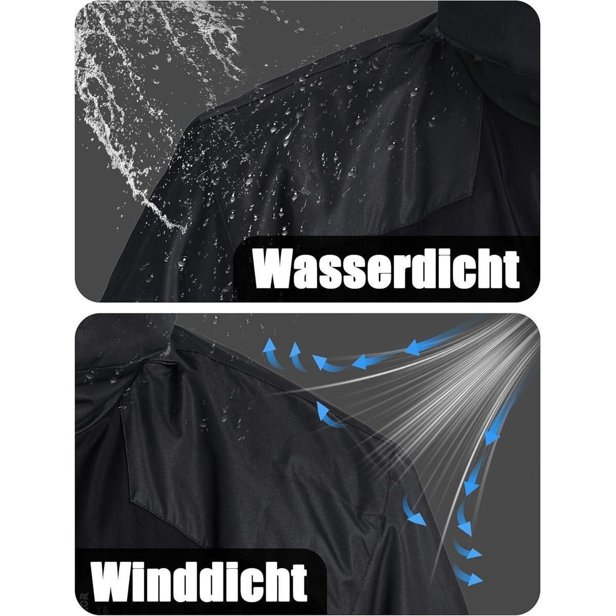Herren Winter Skijacke Fleece Gefüttert Wasserdicht Atmungsaktiv Schwarz Grau 3XL