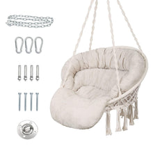 Handgefertigter Makramee Hängesessel mit Kissen – Boho Deko für Innen & Außen
