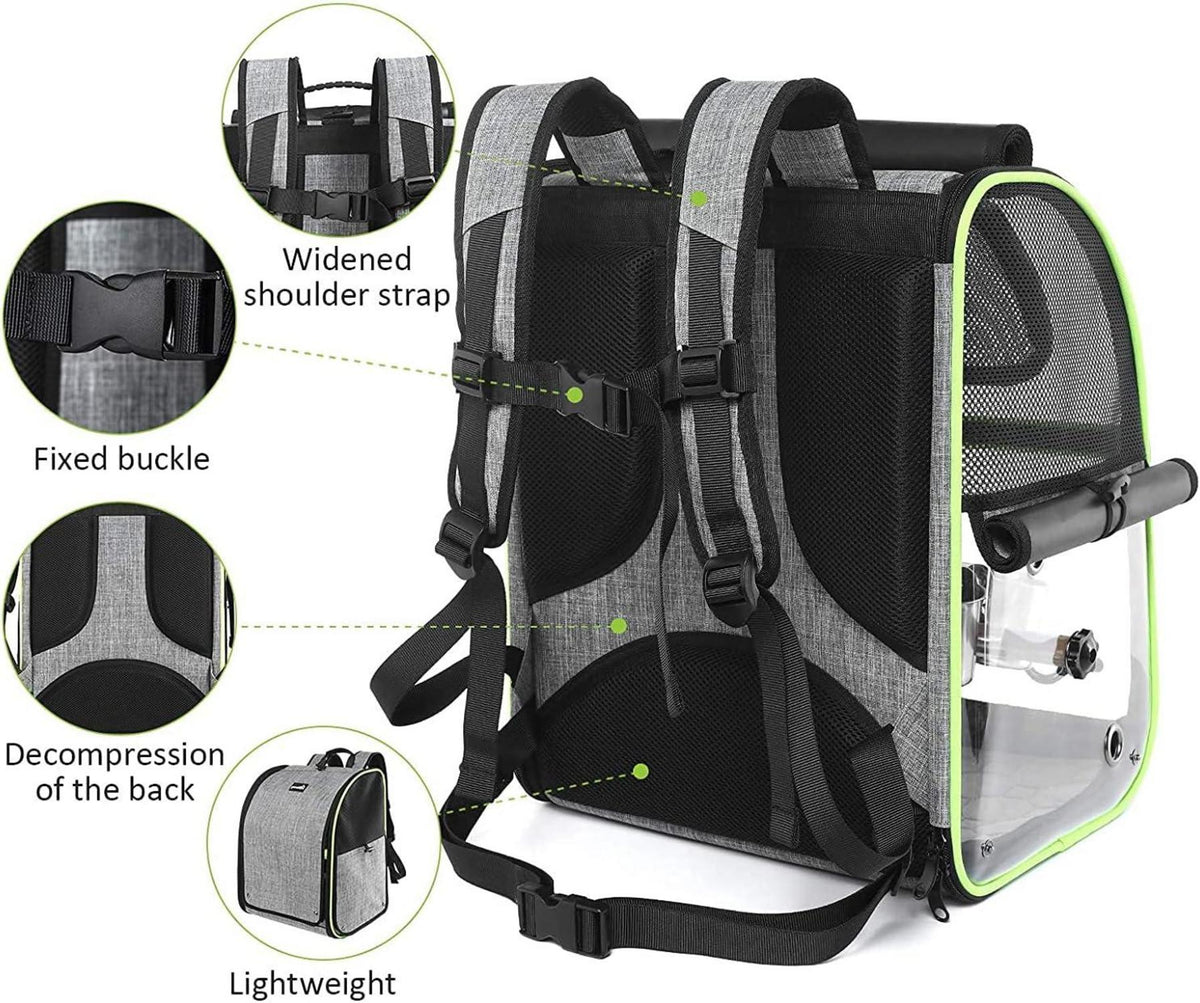 Pecute Rucksack Vögel Holzstab Träger Transportbox 34x28x43cm