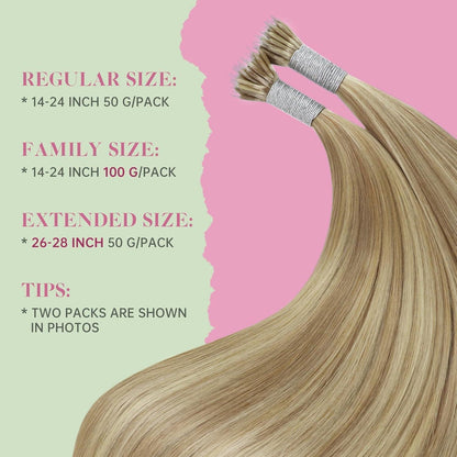Echthaar Nanoring Extensions Blond 55cm – Haarverlängerung