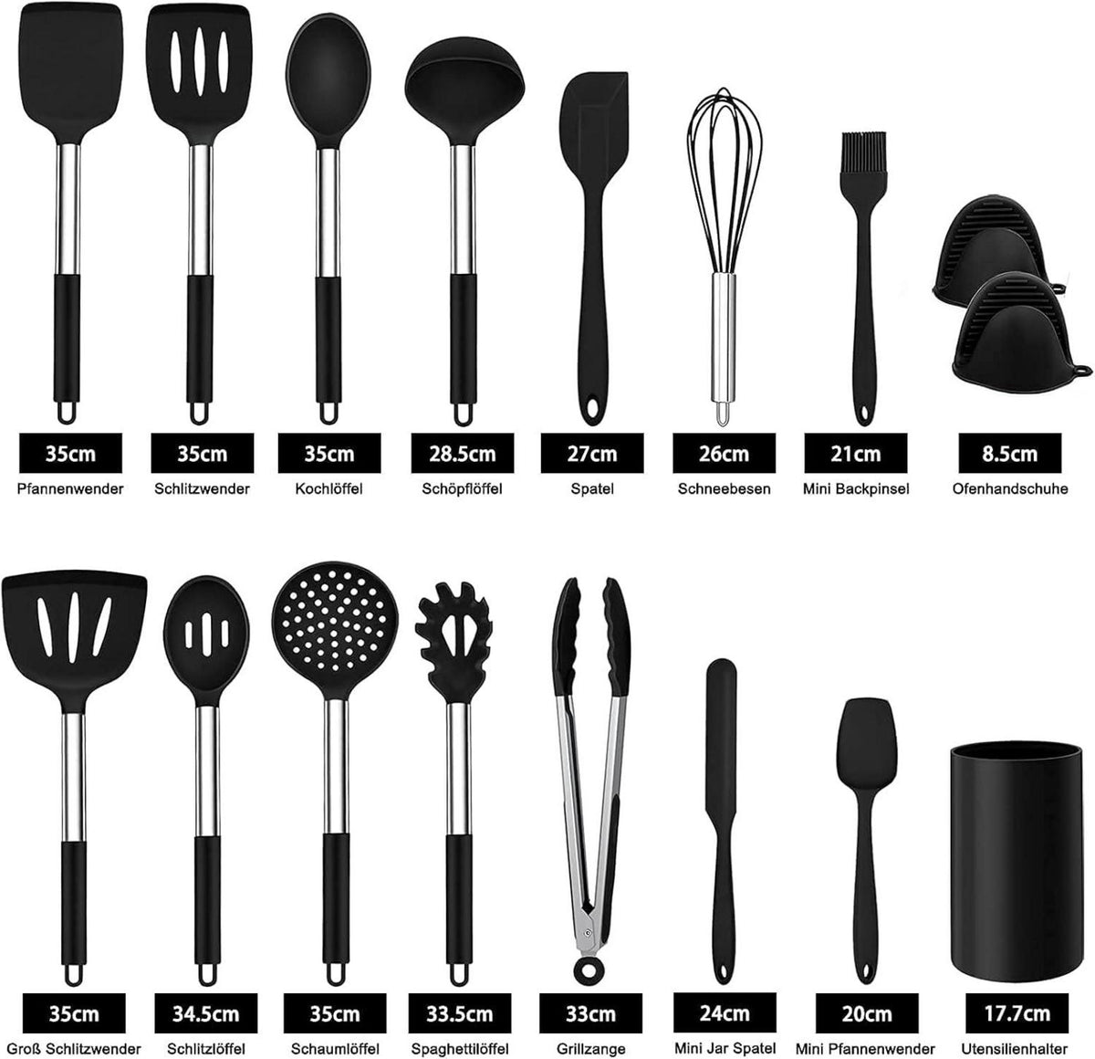 Homikit 17-teiliges Silikon Küchenutensilien Set mit