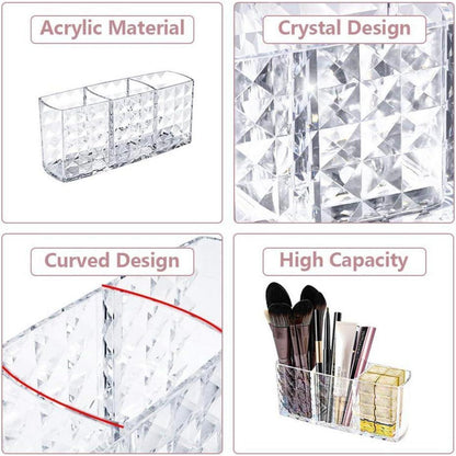 Acryl Kosmetik Organizer mit Kristall Pinselhalter für