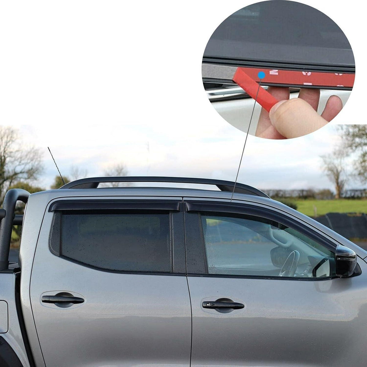 Windabweiser für Nissan Navara D23 2015-2024 – 4tlg. Rauch Schwarz