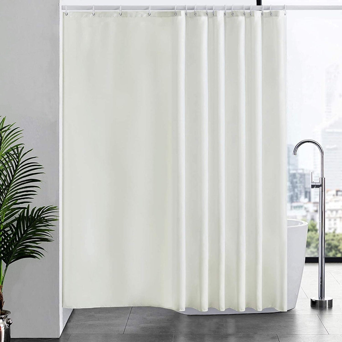 Duschvorhang Überlänge Antibakteriell wasserdicht 240x180cm beige