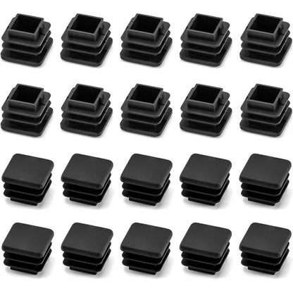 Quadratstopfen 20x20 mm Schwarz Möbelgleiter 20 Stück