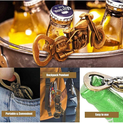 Vintage Motorrad Bier Flaschenöffner mit Karabiner - Männer