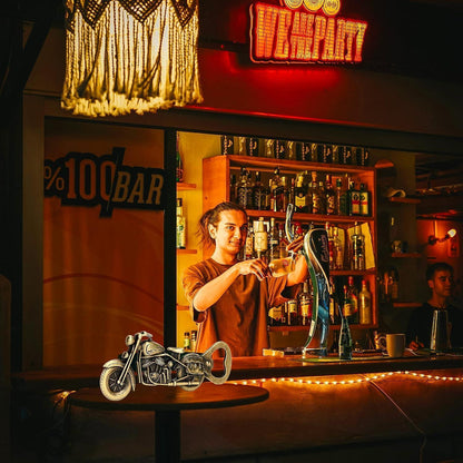 Vintage Motorrad Bier Flaschenöffner mit Karabiner - Männer