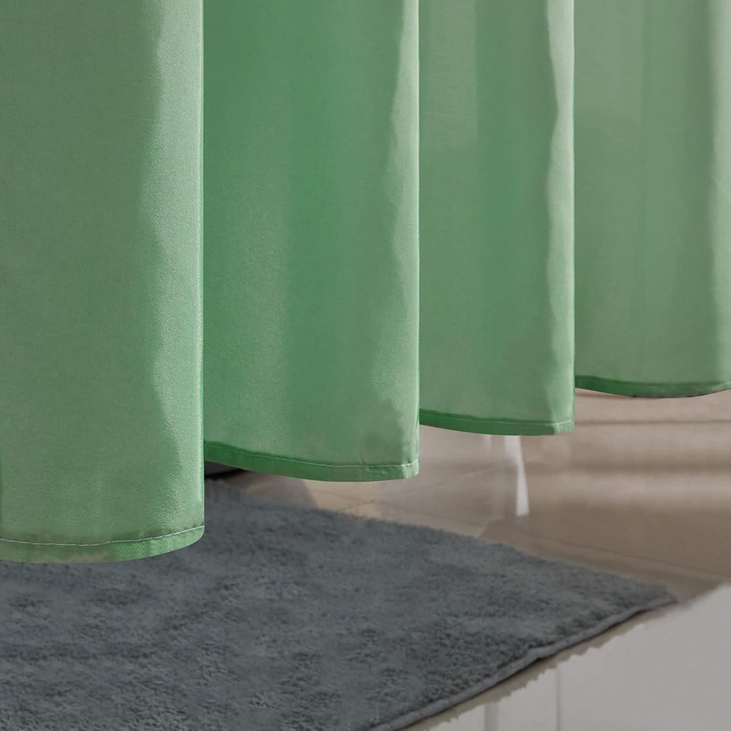 Duschvorhang Textil Anti-schimmel Wasserdicht Weiß-Grün 150x180cm