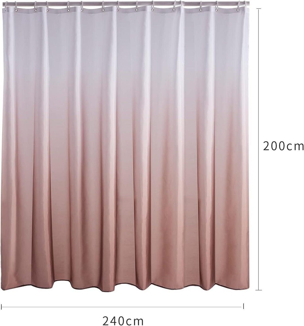 Duschvorhang Überlänge Wasserdicht Antibakteriell 240x200cm