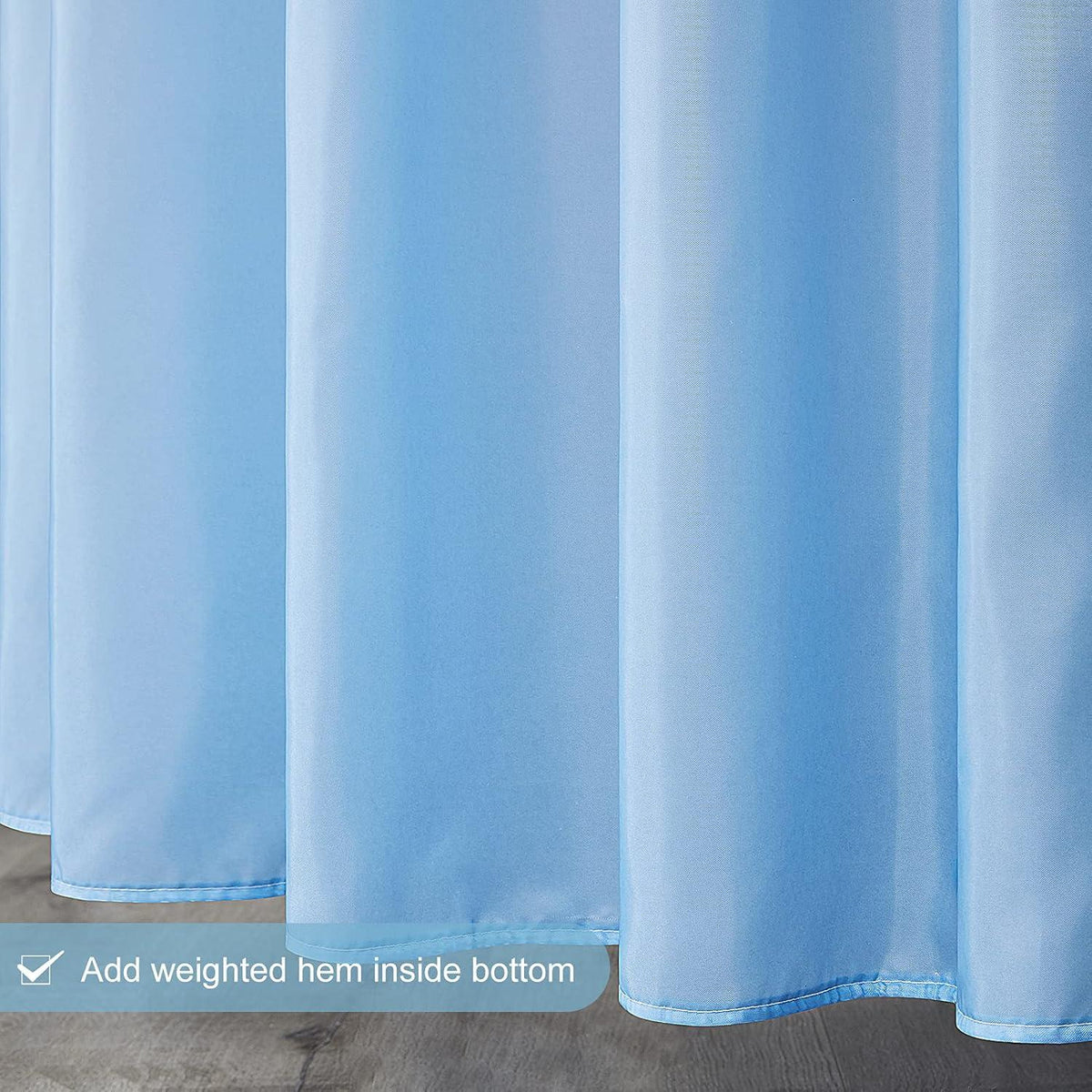 Furlinic Duschvorhang Überlänge Antibakteriell Wasserdicht Weiß 240x200cm 16 Haken