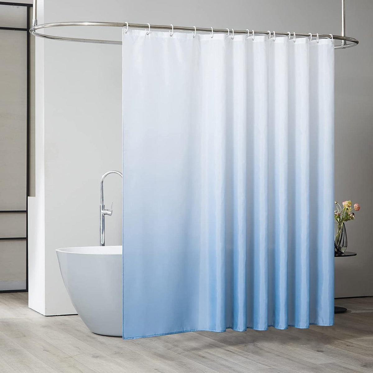 Duschvorhang Überlänge Antibakteriell Wasserdicht Weiß 240x200cm 16 Haken