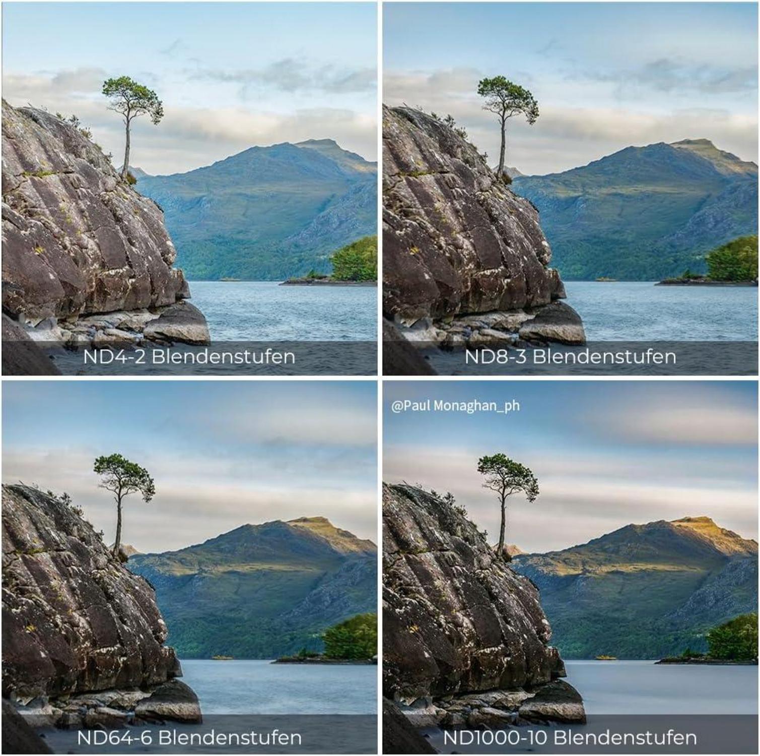 ND Filterset 77mm - 4er Neutral Graufilter Set für kreative Fotos