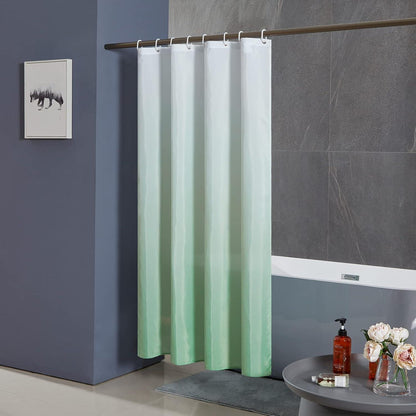 Duschvorhang 180x200 Anti-Schimmel Wasserdicht und Waschbar Textil Weiß Grün