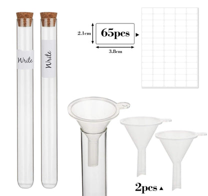 30x Reagenzgläser Glas mit Korken 16x160mm Transparent inkl. Trichter Etikette 20ml