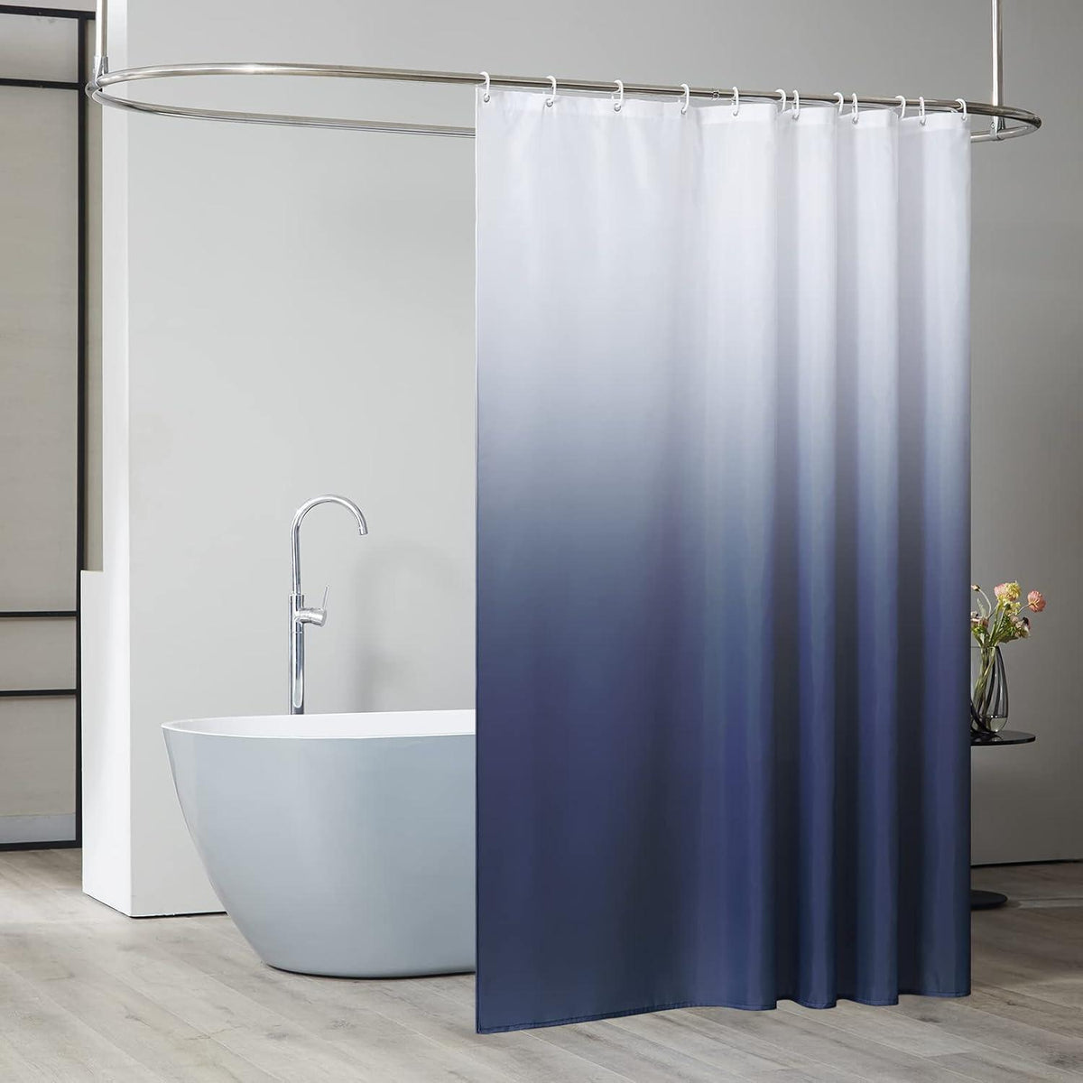 Duschvorhang 180x200cm Stoff Dunkelblau Anti-Schimmel Waschbar