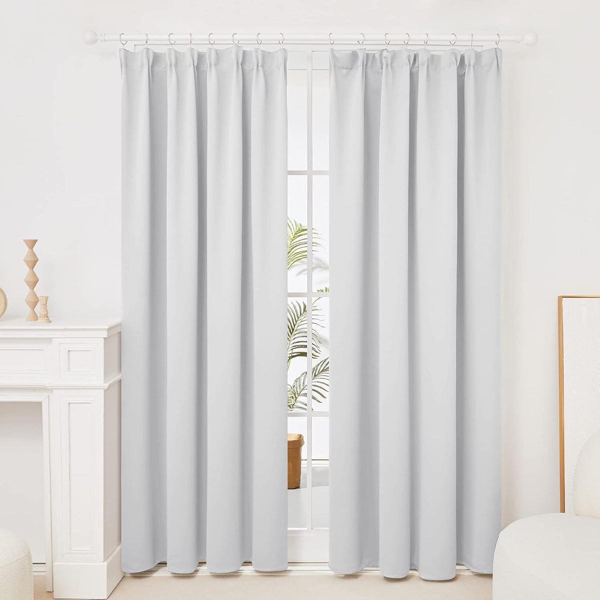 Verdunkelungsvorhang Grau 229x229 cm - 2er Set für Schlafzimmer