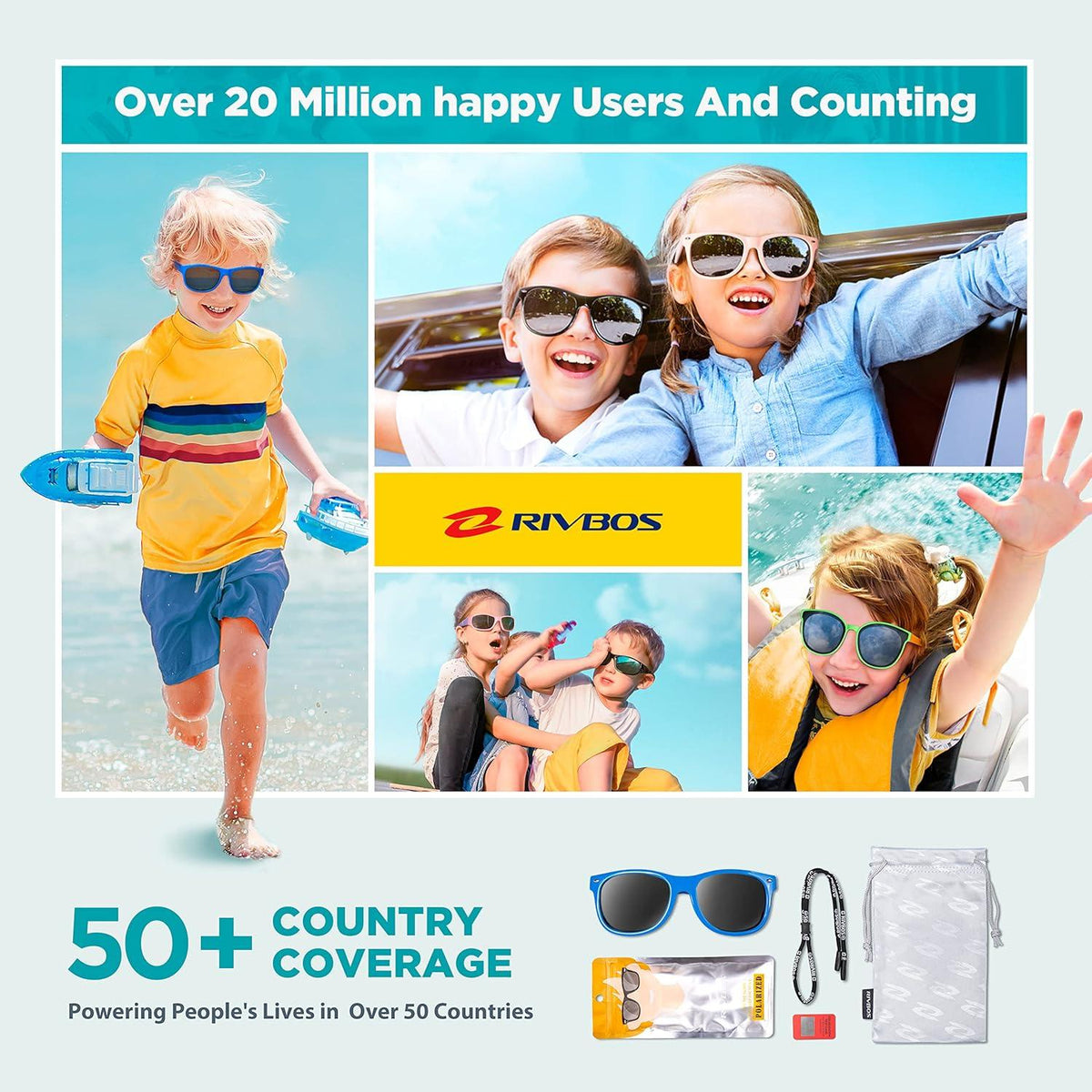 Kinder polarisierte Sonnenbrille mit Riemen für Jungen Mädchen RBK004