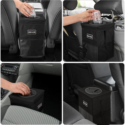 Auto-Mülleimer mit Deckel & Taschen – Faltbar & Wasserdicht