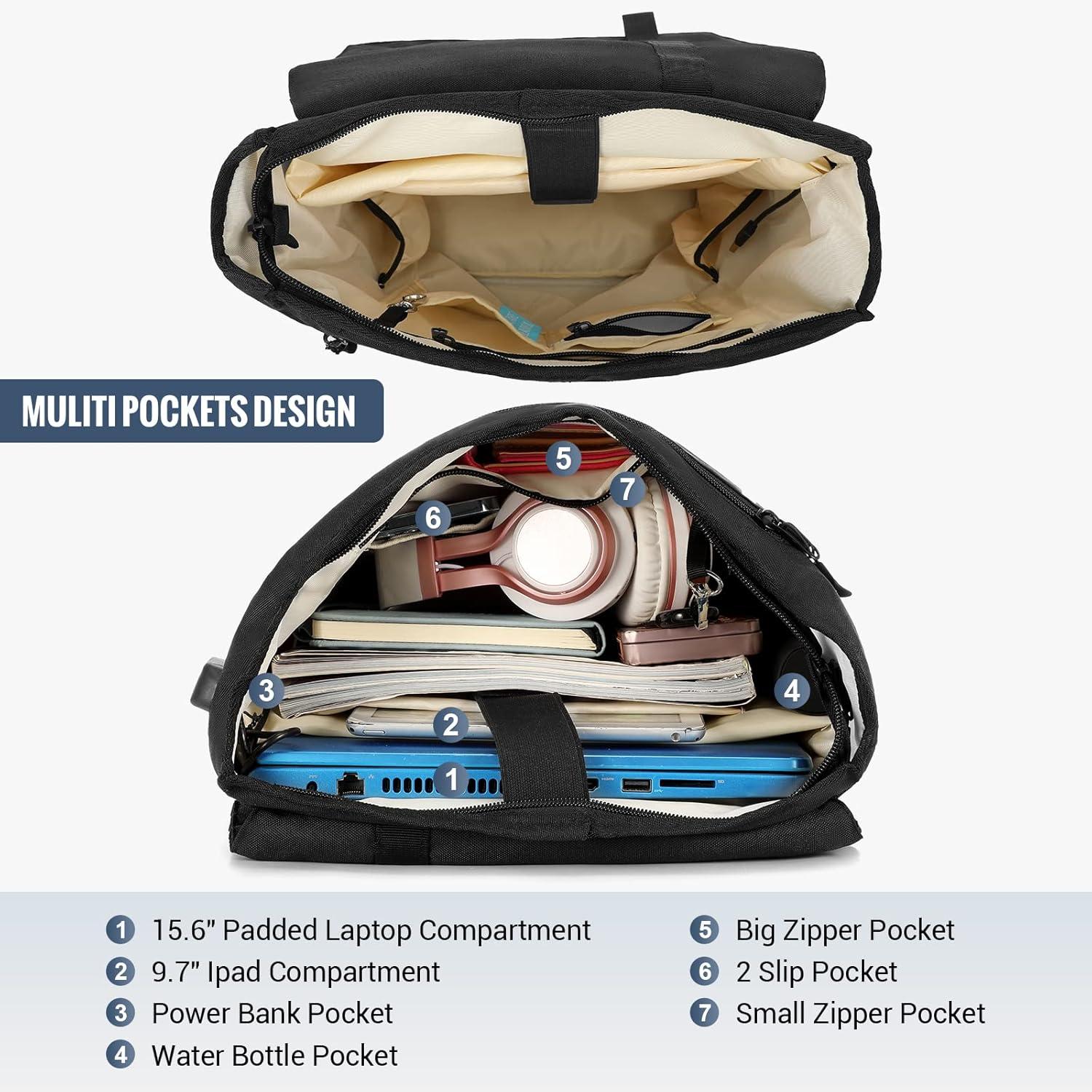 Eleganter Damenrucksack mit USB-Ladeanschluss & Diebstahlschutz