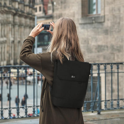 Eleganter Damen Rucksack 15,6 Zoll Laptopfach Wasserdicht Schwarz