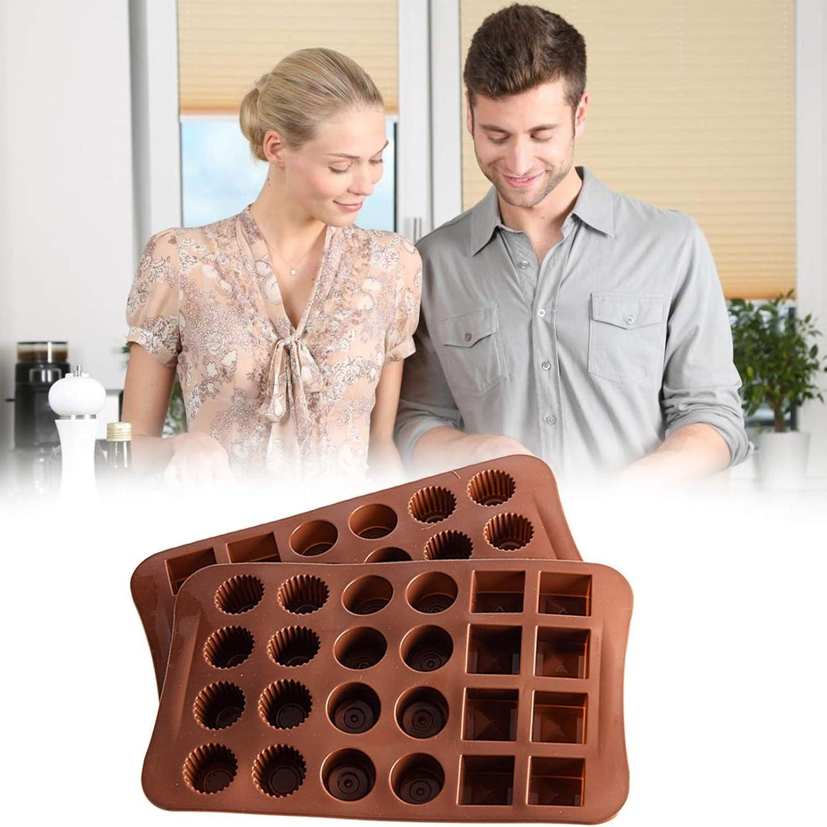 Silikon Schokoladenform 3er Set – Pralinen & Süßigkeiten Backform