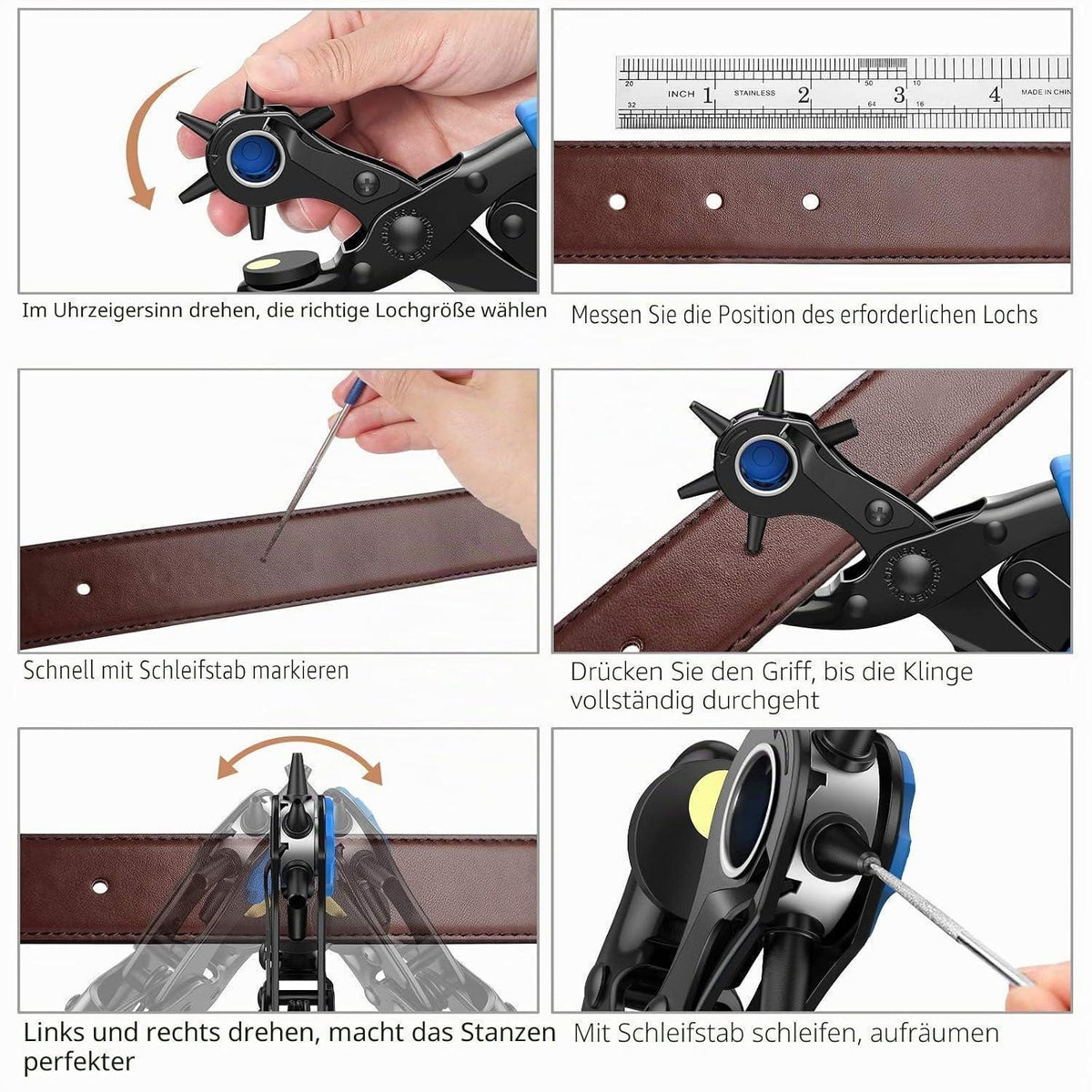 Leder Lochzange Set mit Nieten & Druckknöpfen