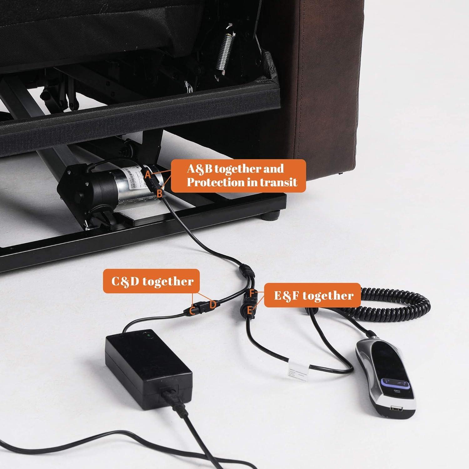 Elektrischer Fernsehsessel Senioren Aufstehhilfe Braun VollluftLeder mit USB-Ladeanschluss