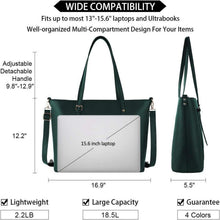 NUBILY Handtasche Damen 15.6 Zoll Schwarz PU Leder Business