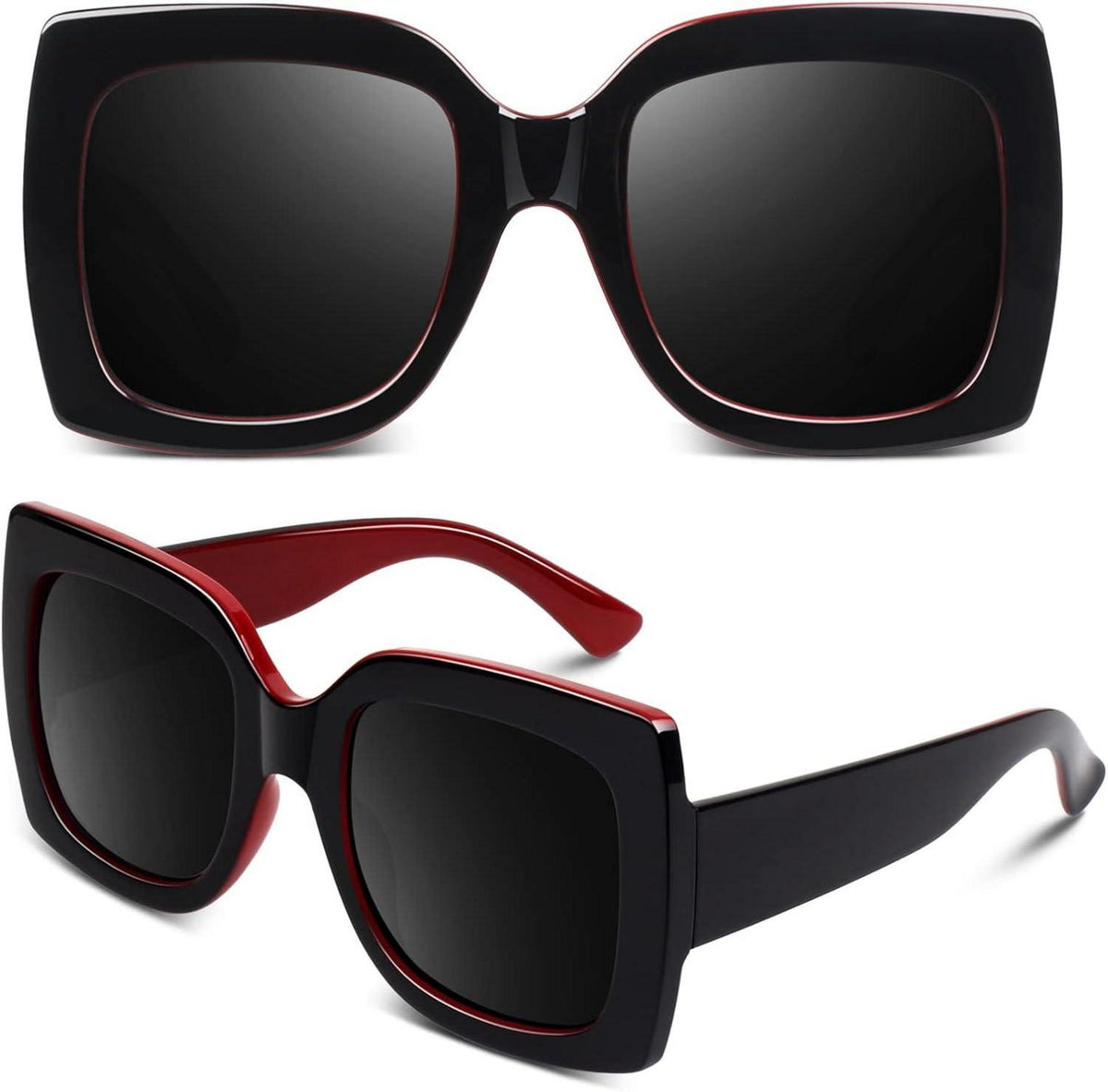 Übergroße Retro Sonnenbrille Quadratisch UV400 Vintage Schutz