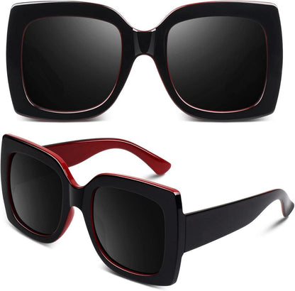 Übergroße Retro Sonnenbrille Quadratisch UV400 Vintage Schutz