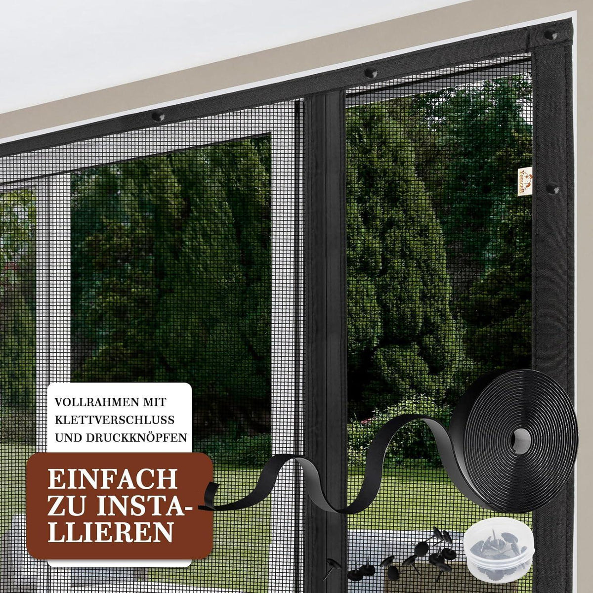 Fliegengitter Tür Magnetisch, 188x206cm, Insektenschutz für Balkon