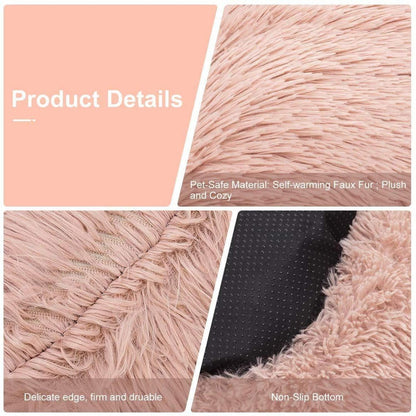 Flauschiges Hundebett rund Rosa 120cm